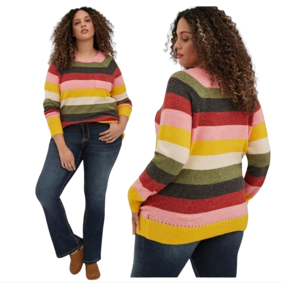 torrid Sweaters - TORRID Vegan Cashmere Pullover Raglan Colorblock Sweater size 2X
